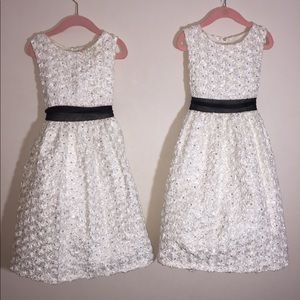 This Rare Edition White Rose Soutache Sequin Dress